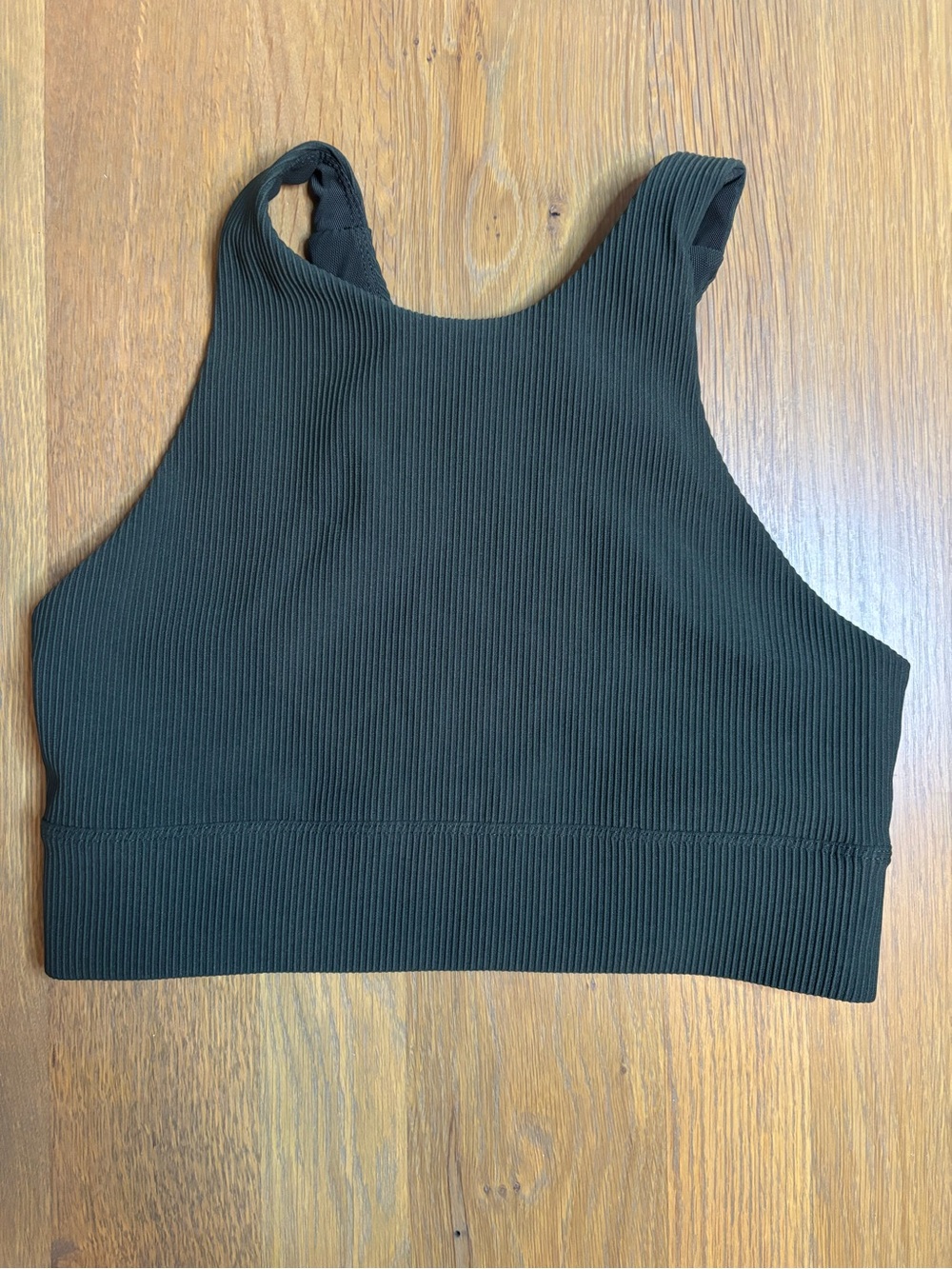 English Factory Olive Ribbed One-Shoulder Top with Multi-Color Crochet Accent - Picture 7 of 7